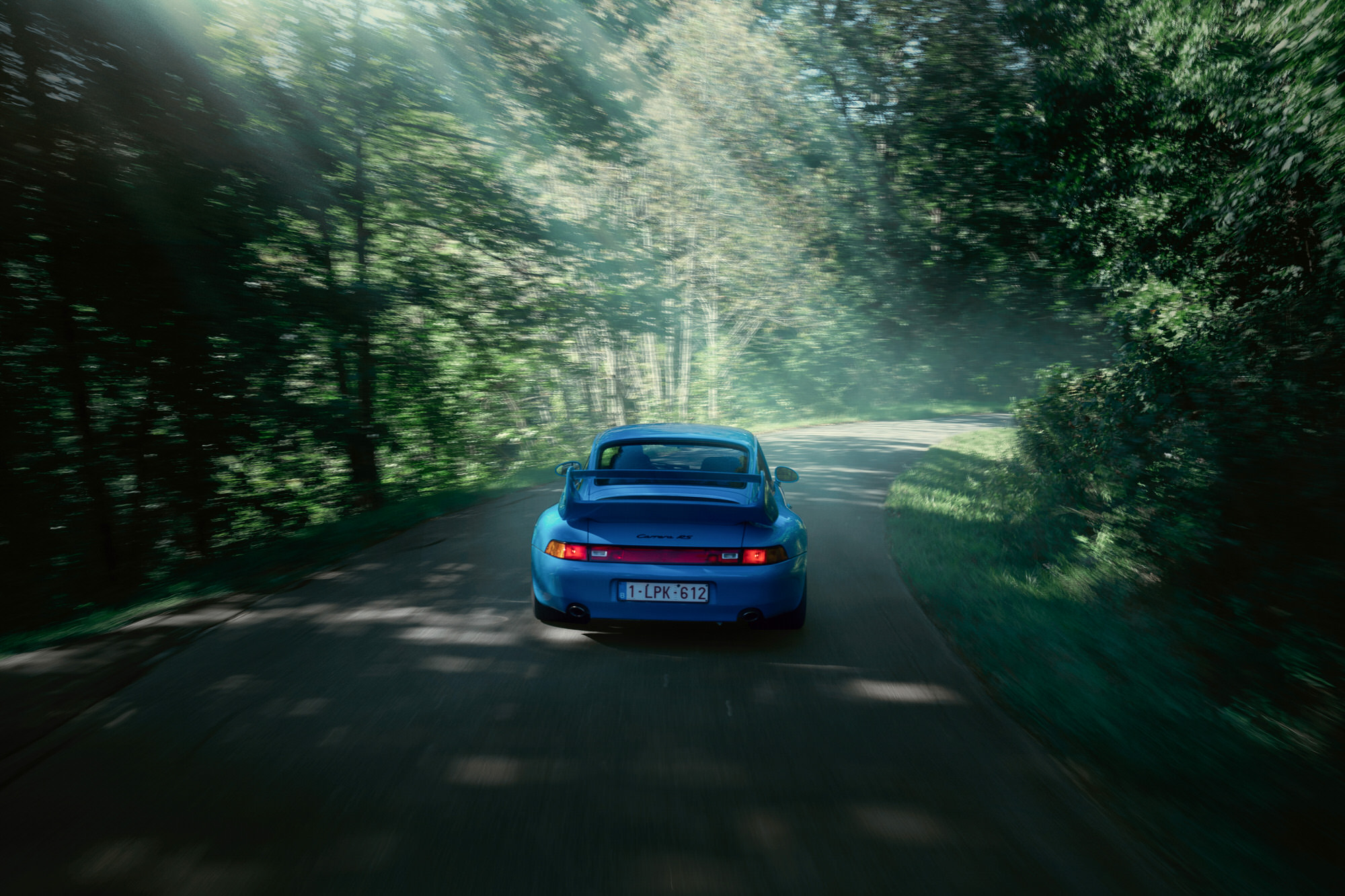 Riviera Blue Porsche 993 Carrera RS in the Appalachian Mountains