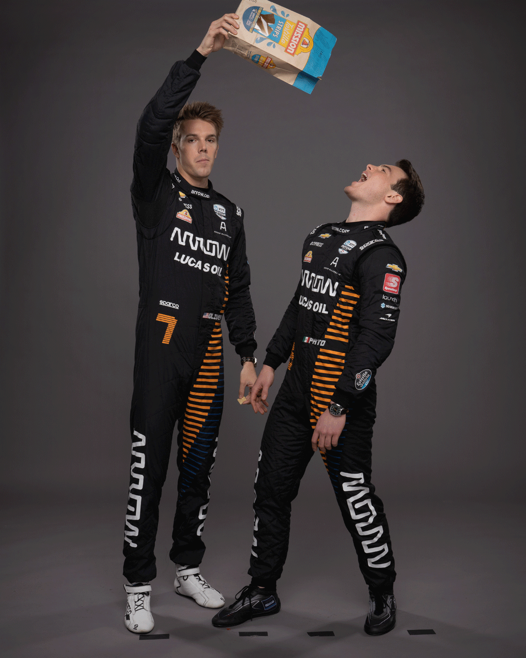 Arrow McLaren SP IndyCar drivers Patricio O’Ward and Oliver Askew