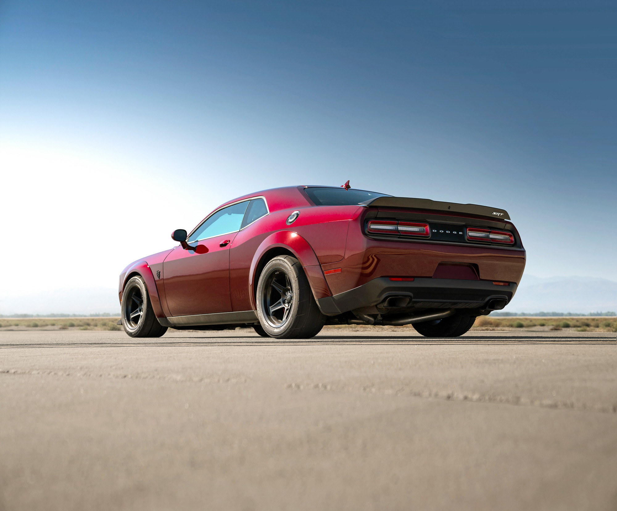 Dodge Demon on tarmac at NASA Armstrong Flight Research Center