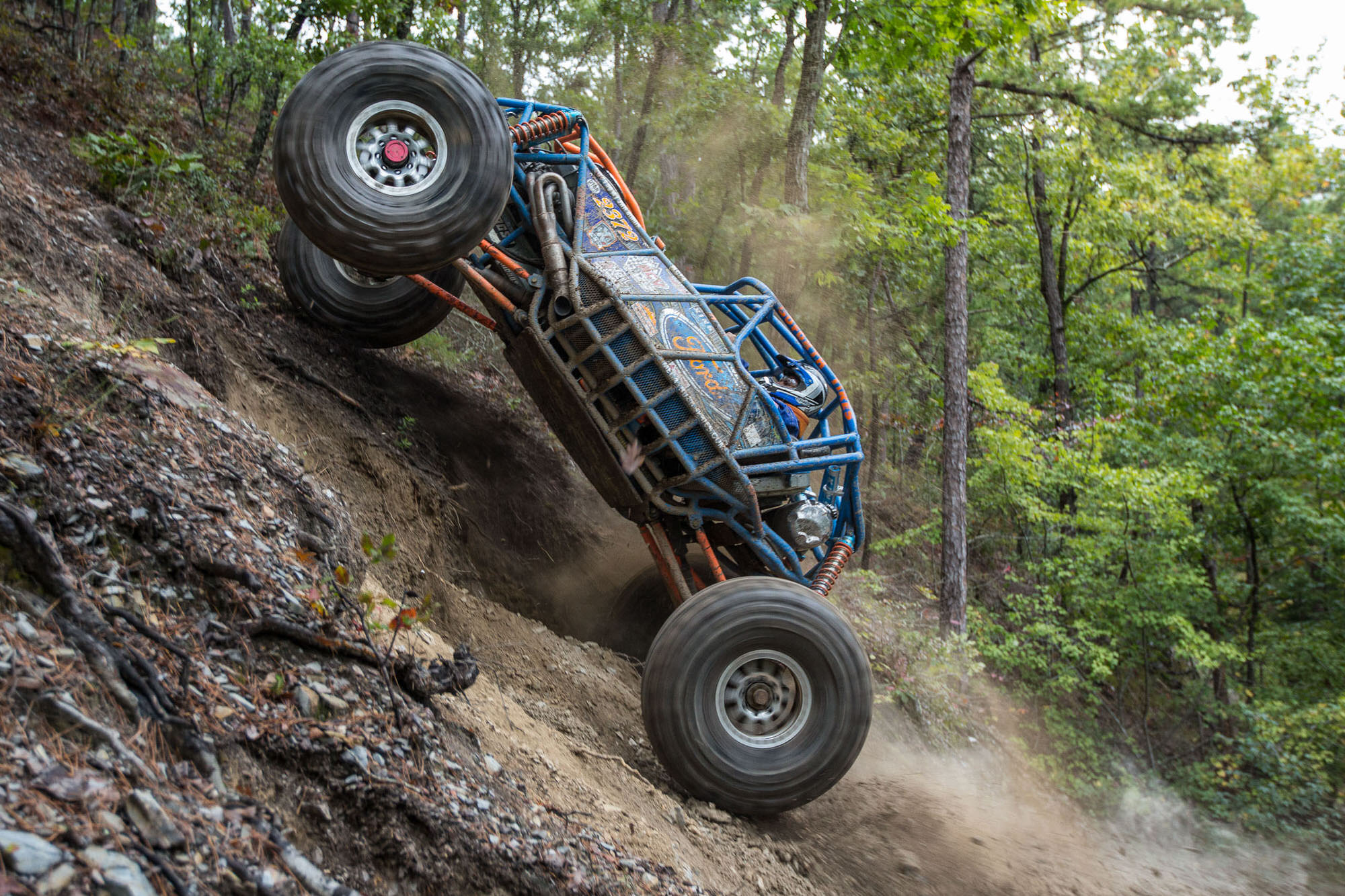Rock Bouncing Bounty Hill  in Arkansas, photographed for Car and Driver Magazine