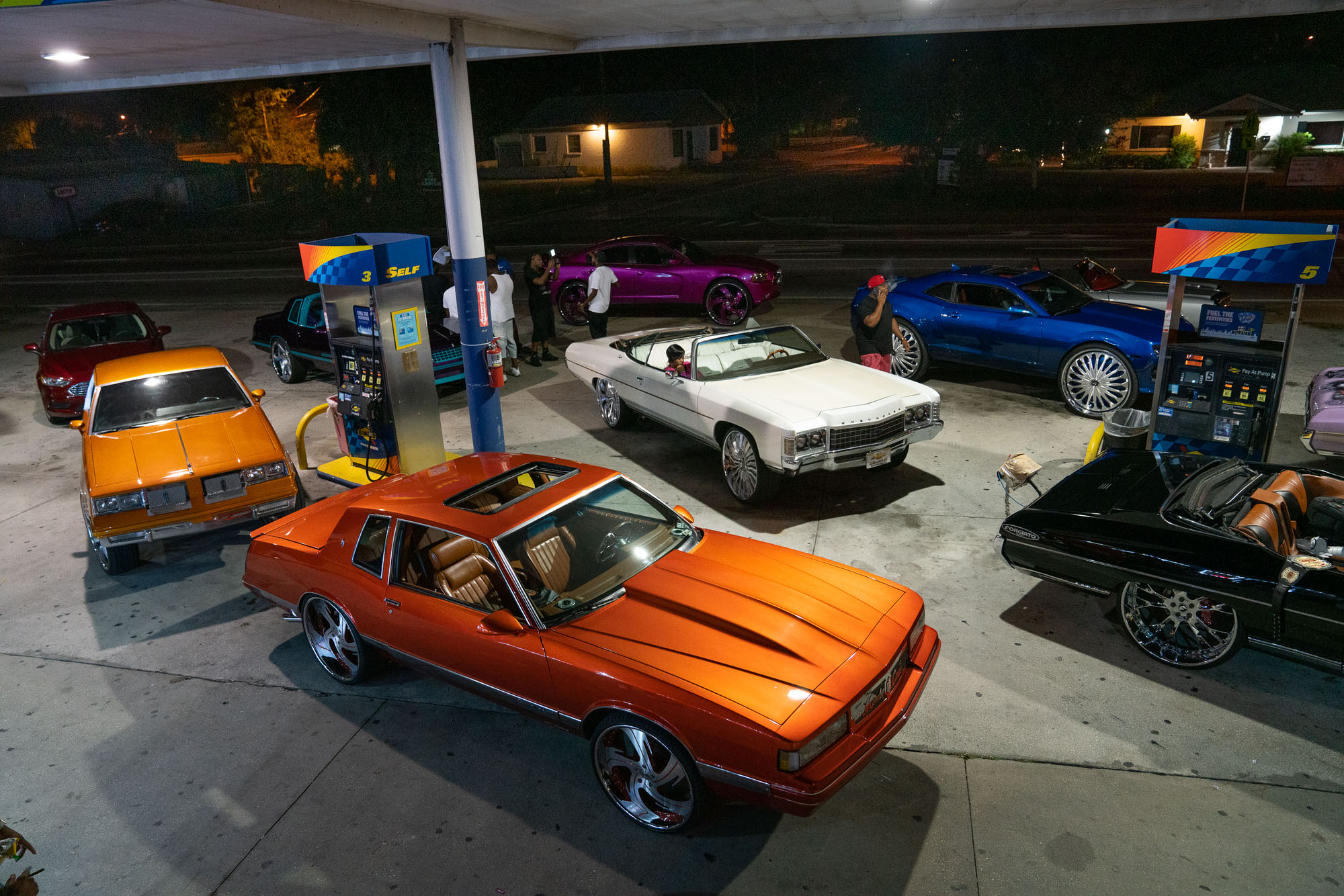 DONKs at gas station during Orlando Classic Car Show in Floria