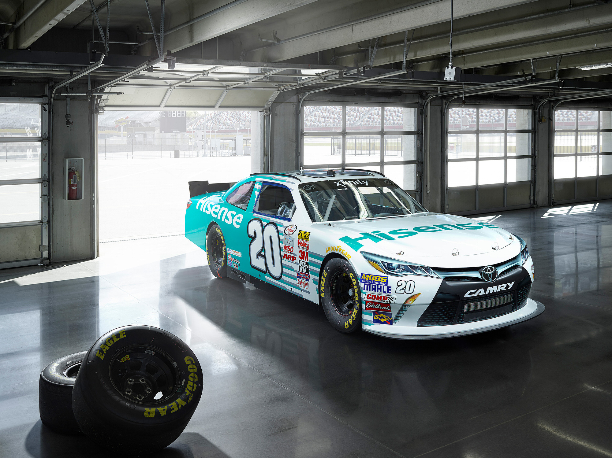 Hisense NASCAR at Charlotte Motor Speedway garage