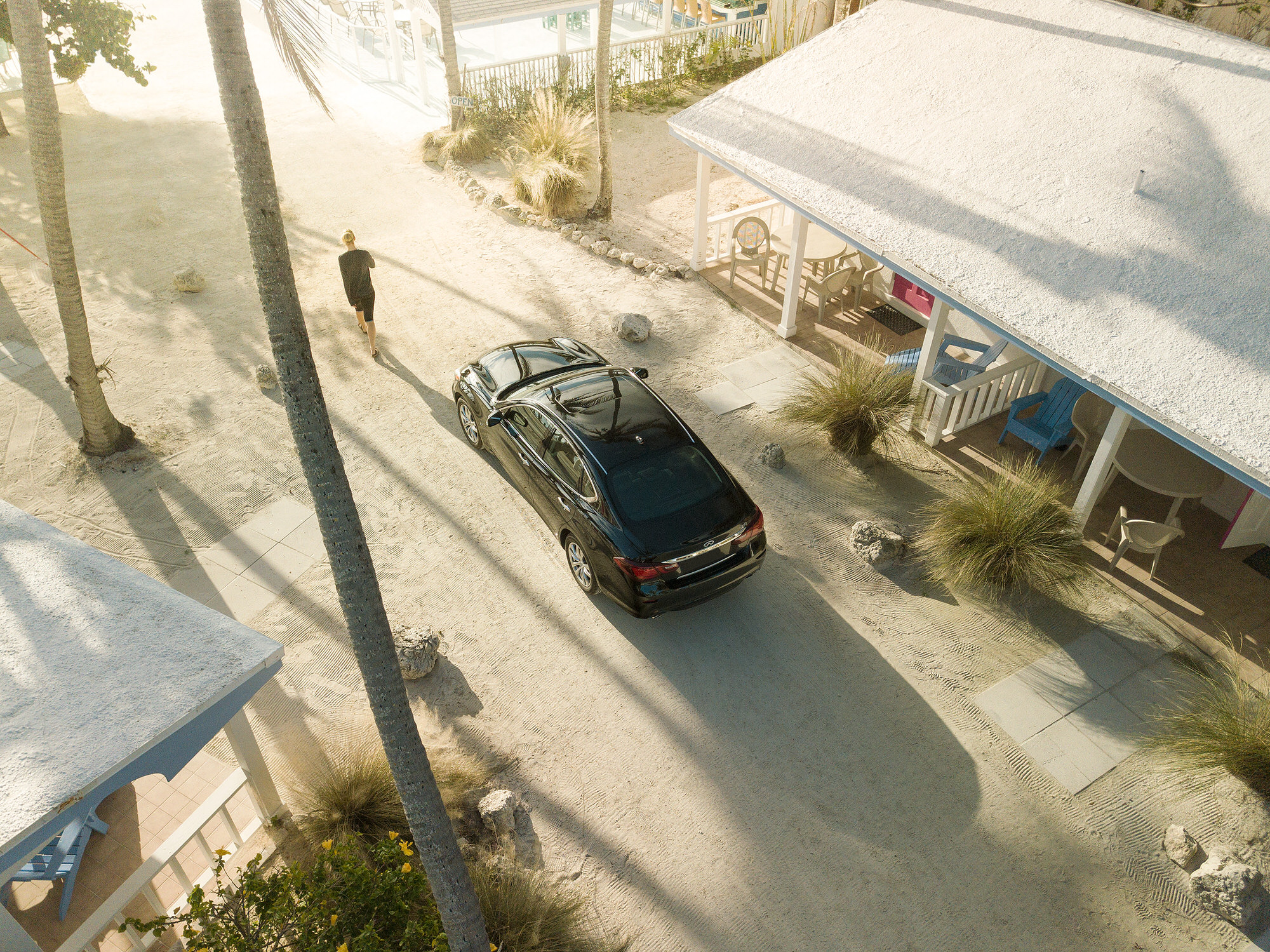 Infiniti Q70 at the beach in Islamorada, Florida.