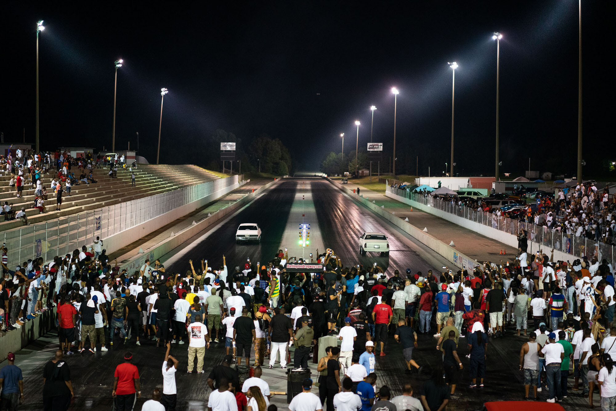 DONK racing at night at Darlington Drawgway, South Carolina