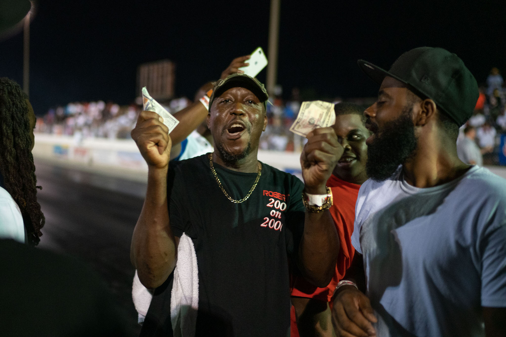 DONK Racing betting money at the dragstrip