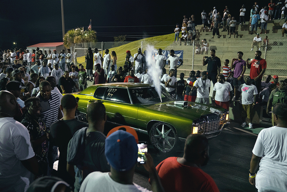 DONK purges nitrous in a crowd of spectators at Darlington Dragway