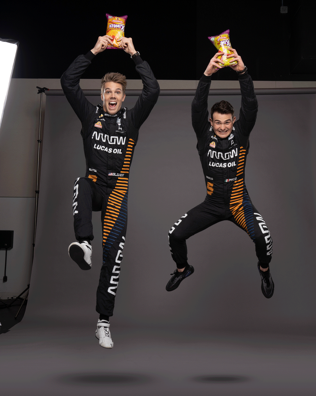 Arrow McLaren SP IndyCar drivers Patricio O’Ward and Oliver Askew