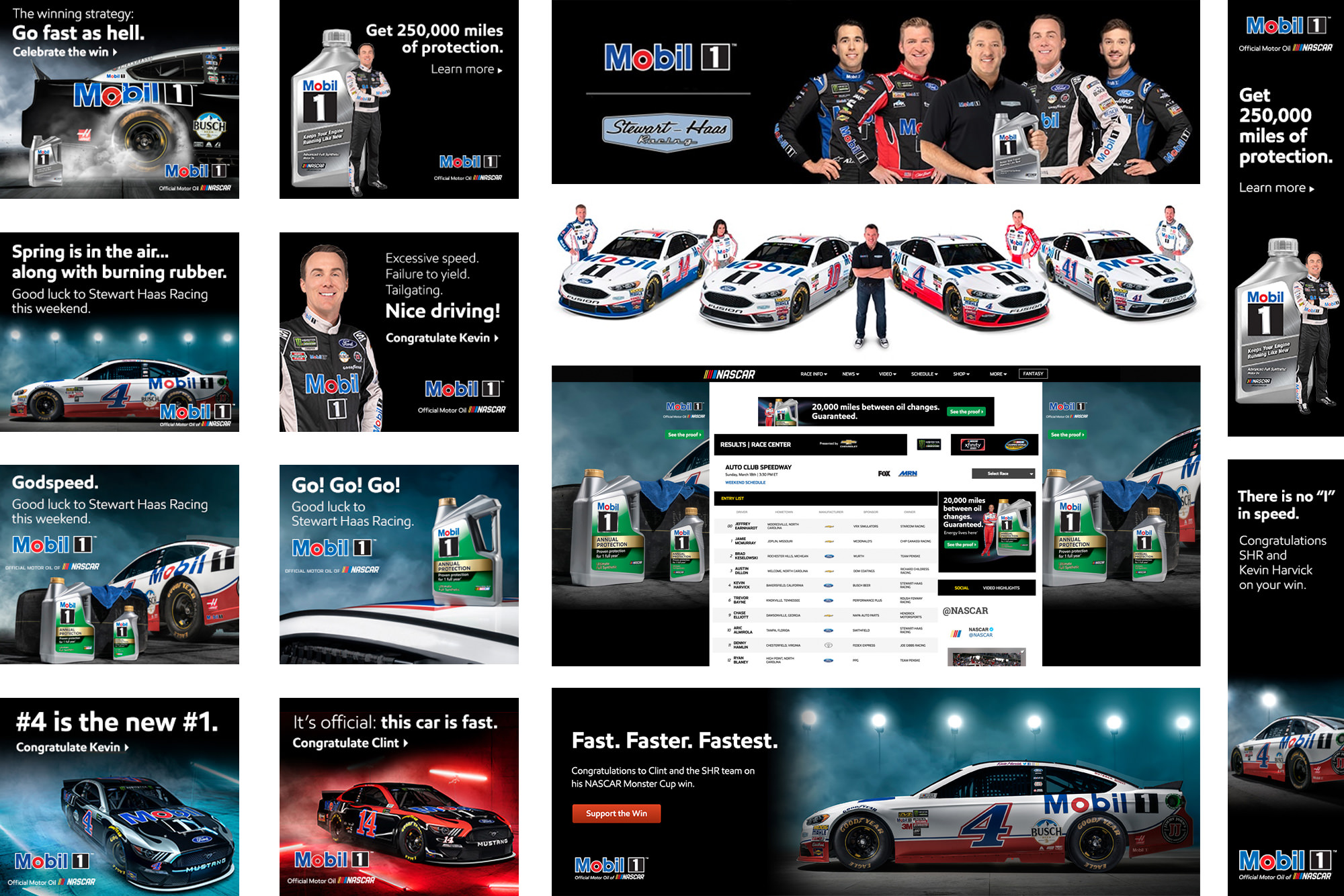 Exxon Mobil 1 NASCAR advertising tearsheets