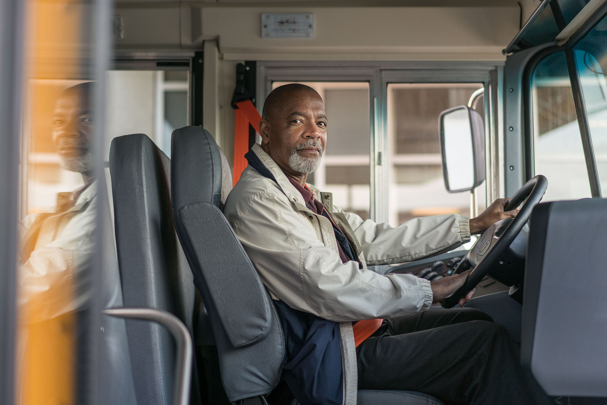 Navistar IC Bus Driver commercial photography