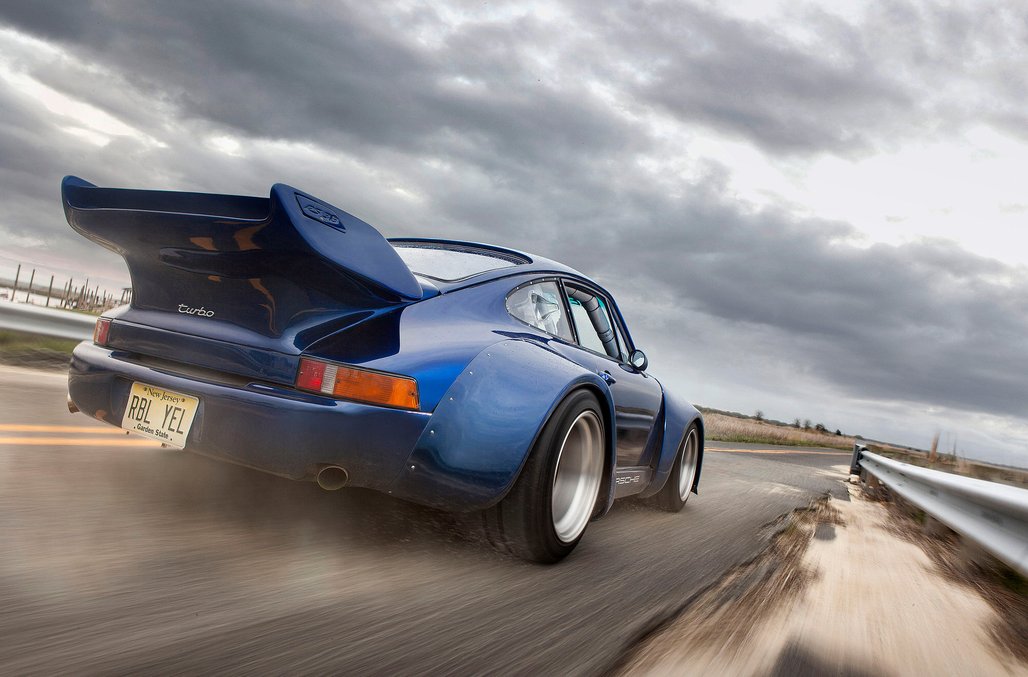 Widebody slantnose 935-inspired blue Porsche 930