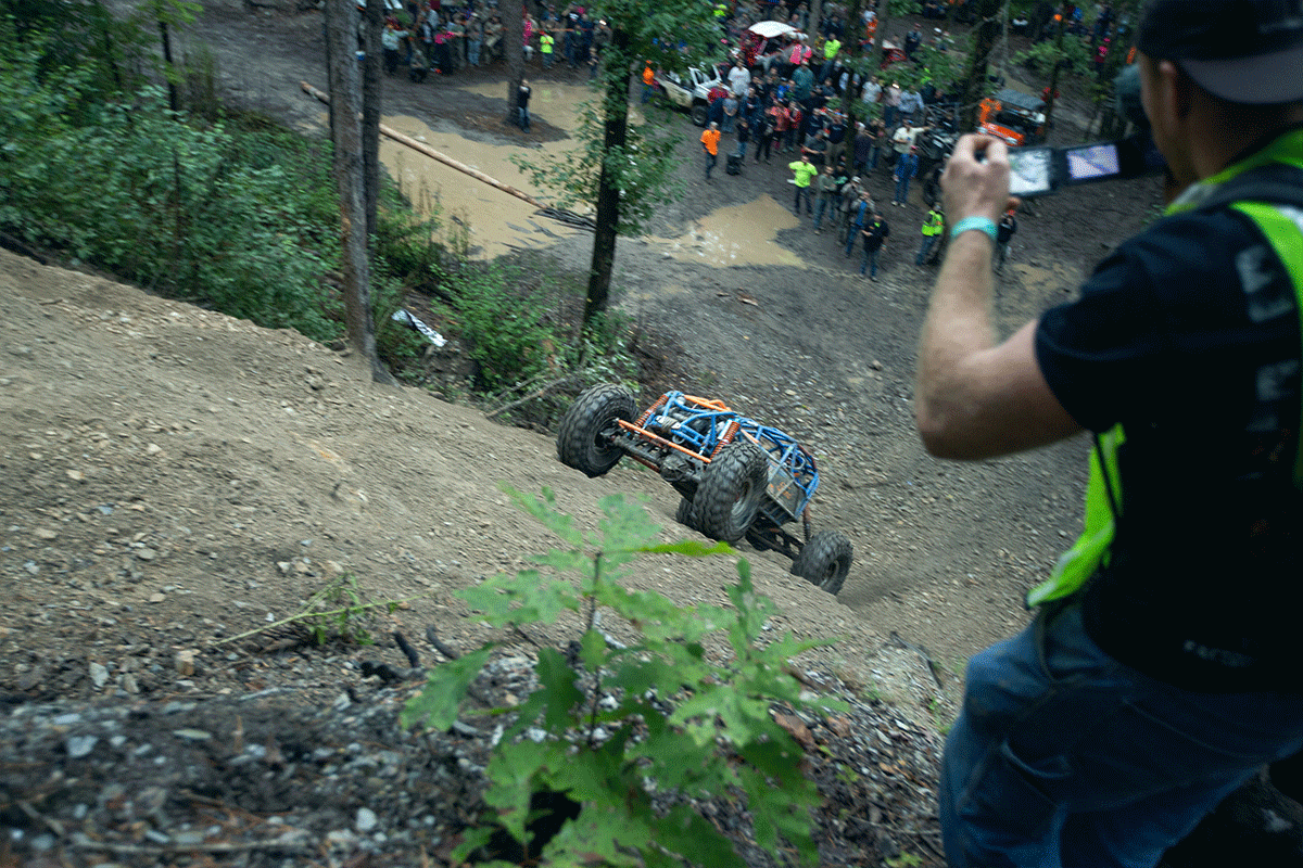 Rock Bouncing Bounty Hill  in Arkansas, photographed for Car and Driver Magazine