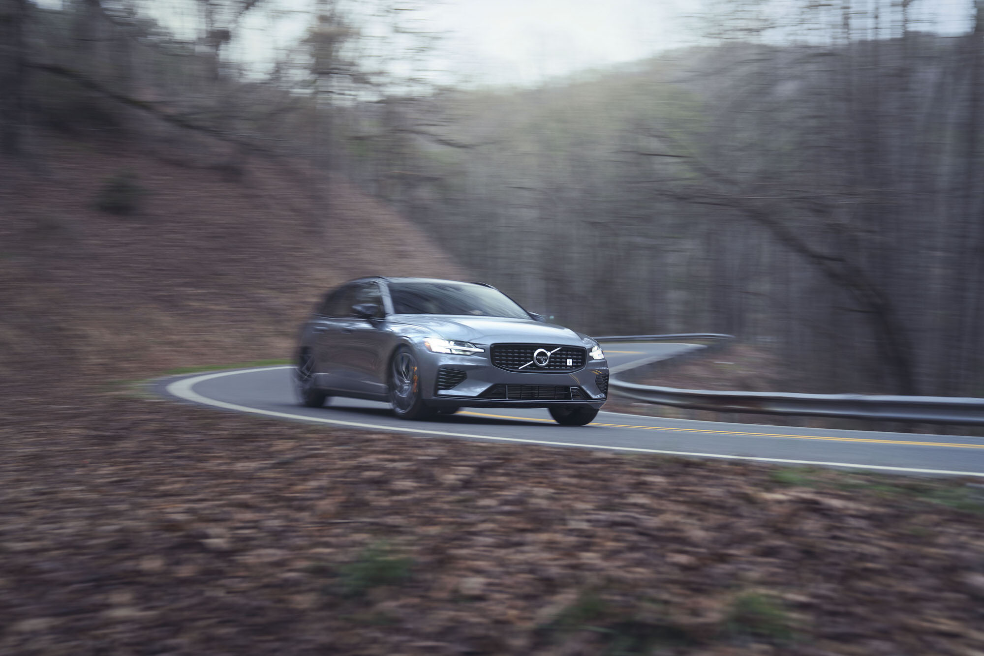 Volvo V60 T8 Polestar driving on twisty mountain roads