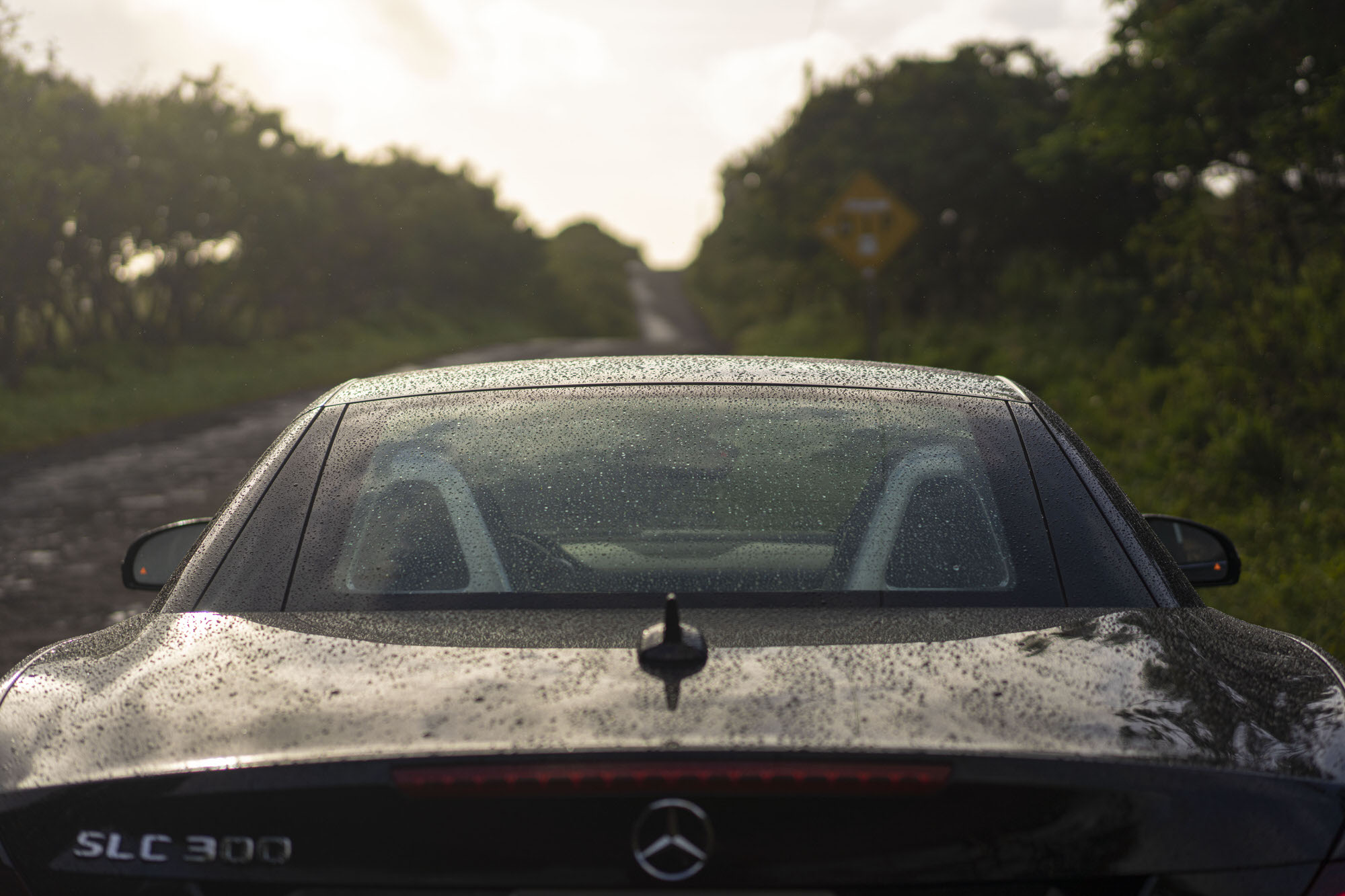 Rainy day in the Mercedes-Benz SLC 300 on the Road to Hana in Kula, Hawaii